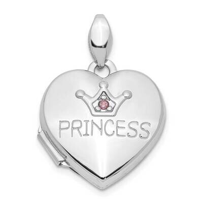 Pink 16mm Locket Sterling Silver CZ Diamond QLS908, MPN: QLS908, 886774074078