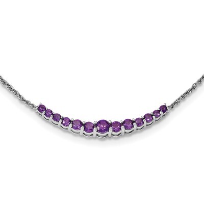 Amethyst Pendant with Necklace 18 Inch Sterling Silver Rhodium-plated QX990AM-18, MPN: QX990AM-18, …
