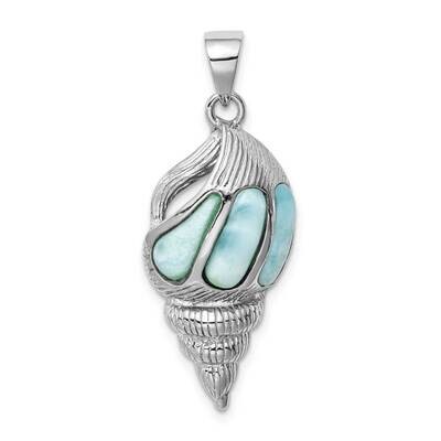 Larimar Shell Pendant Sterling Silver Rhodium-plated QP5222, MPN: QP5222, 883957923529