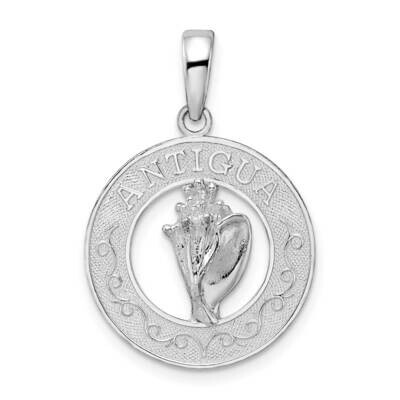 Antigua Circle with Shell Pendant Sterling Silver Polished QC9946, MPN: QC9946, 637218158744