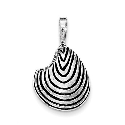Antiqued Arch Shell Chain Slide Pendant Sterling Silver QC8701