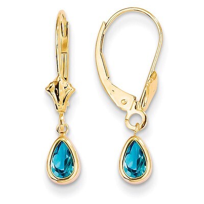 6x4mm December/Blue Topaz Earrings 14k Gold XBE96, MPN: XBE96, 883957336398