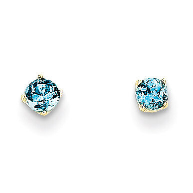 3mm December/Blue Topaz Post Earrings 14k Gold XBE48, MPN: XBE48, 883957217383
