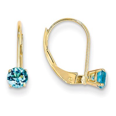 4mm Round December/Blue Topaz Leverback Earrings 14k Gold XBE84, MPN: XBE84, 883957225401