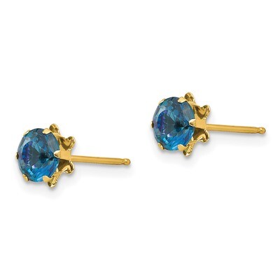 5mm Blue Topaz December Earrings - 14k Gold SE182 by Madi K, MPN: SE182, 886774997698