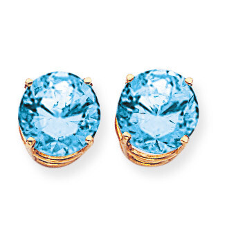 10mm Blue Topaz Earrings 14k Gold XE77BT, MPN: XE77BT, 883957338422