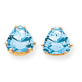 8mm Trillion Blue Topaz Earrings 14k Gold XE96BT, MPN: XE96BT, 883957110325