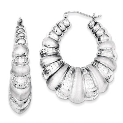 Shrimp Hoop Earrings Sterling Silver Rhodium-plated QE4690, MPN: QE4690, 883957932934