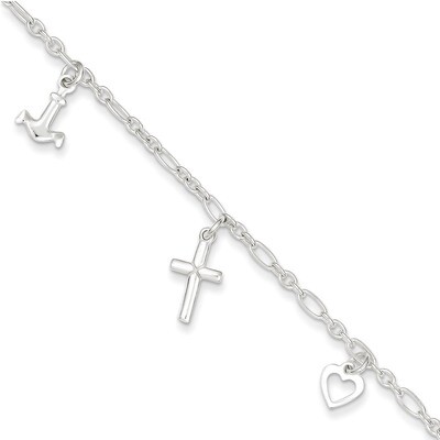 10 Inch 10 Anklet Sterling Silver QG2149-10, MPN: QG2149-10, 886774987996