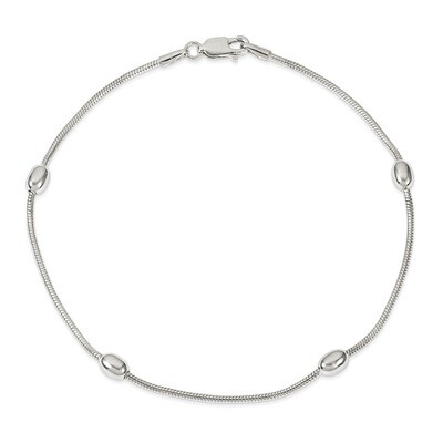 9 Inch 9 Anklet Sterling Silver QG2766-9, MPN: QG2766-9, 886774988146