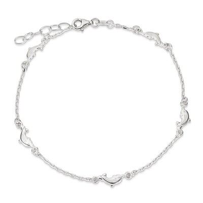 9 Inch Dolphin with &amp; Extension Anklet Sterling Silver Polished QG2783-9, MPN: QG2783-9, 8867747506…