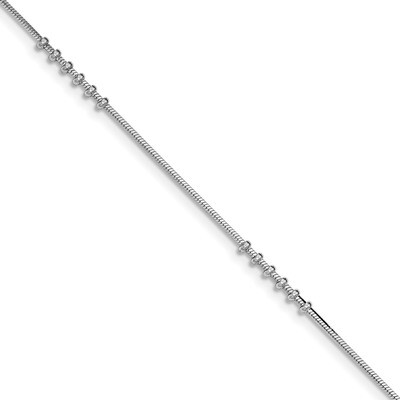 0.5 Inch extension Anklet Sterling Silver Rhodium-plated Polished QG3567-10, MPN: QG3567-10, 191101…