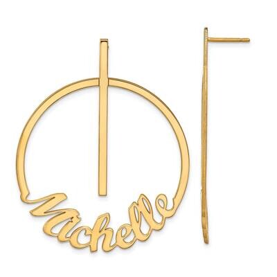 Circle Name Post Earrings 14k Gold Large XNE140Y, MPN: XNE140Y, 883957950600