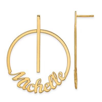 Circle Name Post Earrings 14k Gold Small XNE141Y, MPN: XNE141Y, 883957950617