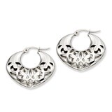 30mm Fancy Cutout Hoop Earrings - Stainless Steel SRE508 by Chisel, MPN: SRE508, 883957584935