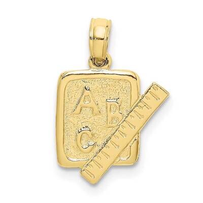 School Book and Ruler Charm 10k Gold 10K8937, MPN: 10K8937,