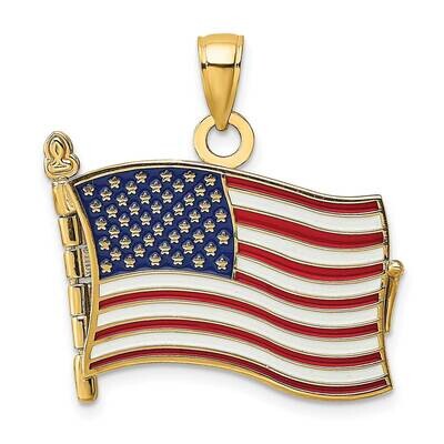 3-D Pledge of Allegiance Flag Book Charm 14k Gold Enamel K6697, MPN: K6697, 637218108497