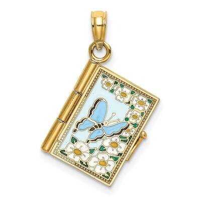 Enamel Ecclesiastes Book Moveable Pages Charm 14k Gold 3-D K7008, MPN: K7008, 637218137978