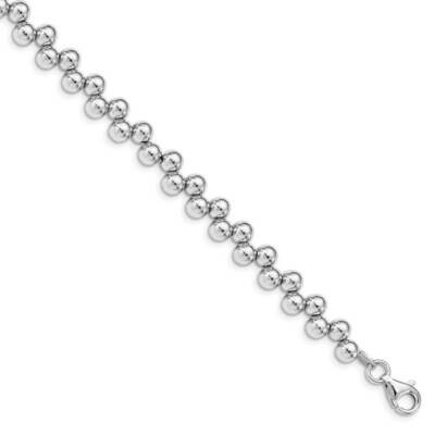 Offset Beads with 1.25in. Ext. Bracelet Sterling Silver Rhodium-plated QG5035-7, MPN: QG5035-7, 886…