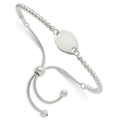 Beaded Adjustable Bracelet Sterling Silver Polished QG5891, MPN: QG5891, 196904164419