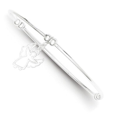 Bead Angel Stretch Bangle Bracelet Sterling Silver QB464, MPN: QB464, 723252576474