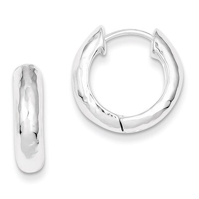 Hinged Hoop Earrings Sterling Silver QE4668, MPN: QE4668, 883957932798