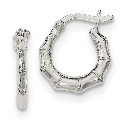 Hinged Hoop Earrings Sterling Silver Polished QE11634, MPN: QE11634, 191101230738