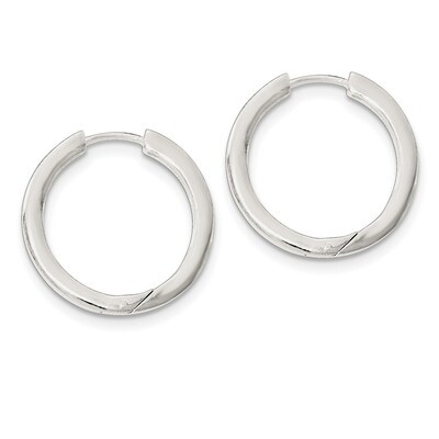 Hinged Hoop Earrings Sterling Silver QE11545, MPN: QE11545, 191101229046