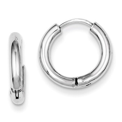 Hollow Hinged Hoop Earrings Sterling Silver Polished QE8498, MPN: QE8498, 886774367316