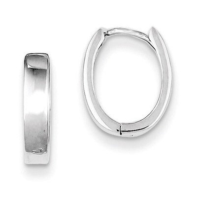 Polished Hinged Hoop Earrings Sterling Silver Rhodium QE8504, MPN: QE8504, 869944873763