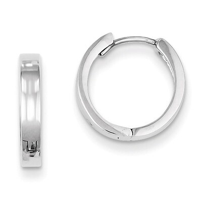 Polished Hinged Hoop Earrings Sterling Silver Rhodium QE8494, MPN: QE8494, 869944811291