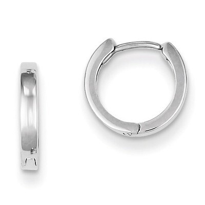 Polished Hinged Hoop Earrings Sterling Silver Rhodium QE8491, MPN: QE8491, 869944870618