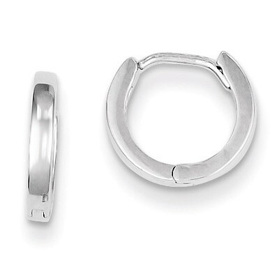 Polished Hinged Hoop Earrings Sterling Silver Rhodium QE8489, MPN: QE8489, 886774367224