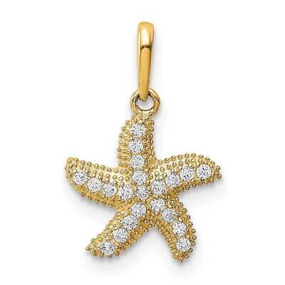 Starfish Pendant 14k Gold CZ Diamond YC1430, MPN: YC1430, 191101902451
