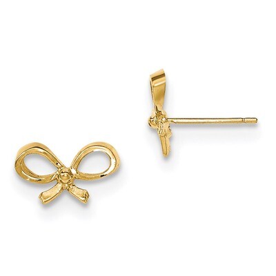 Bow Post Earrings 14k Gold H1051, MPN: H1051, 191101457029