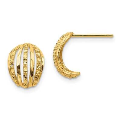 Post Earrings 14k Gold Textured YE1884, MPN: YE1884, 716838334094