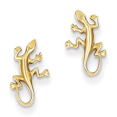 Gecko Post Earrings 14k Gold Polished TM738, MPN: TM738, 637218150472