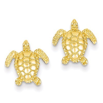 Sea Turtle Post Earring 14k Gold TC604, MPN: TC604, 637218113071