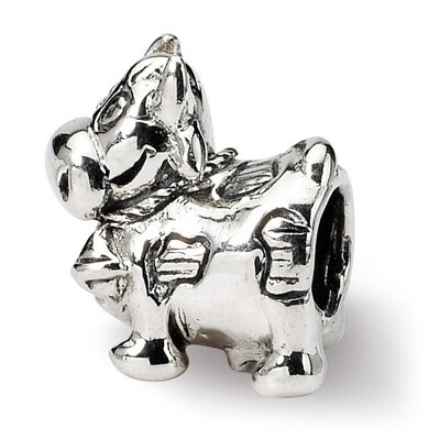 Cow with Bell Bead - Sterling Silver QRS1203, MPN: QRS1203, 883957277035