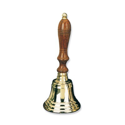 4 Brass Wooden Handle Hand Bell GL9239, MPN: GL9239, 612152421048