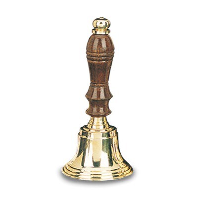 Small Lacquered Brass Wooden Handle Hand Bell GM15611, MPN: GM15611, 612152421024