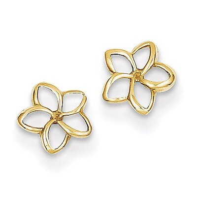 Plumeria Post Earrings 14k Gold TM734, MPN: TM734, 886774563145