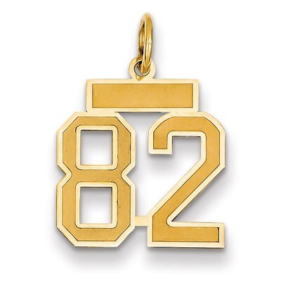 Number 82 Charm 14k Gold Small Satin  LSS82, MPN: LSS82, 883957070285