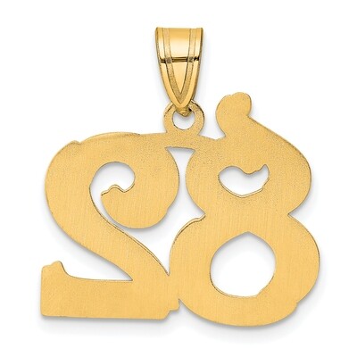 Number 82 Pendant 14k Gold Polished Etched AEN82, MPN: AEN82, 196904080535