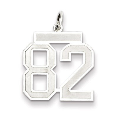 Pendant Number 82 Satin Sterling Silver Medium QPM82, MPN: QPM82, 883957127590