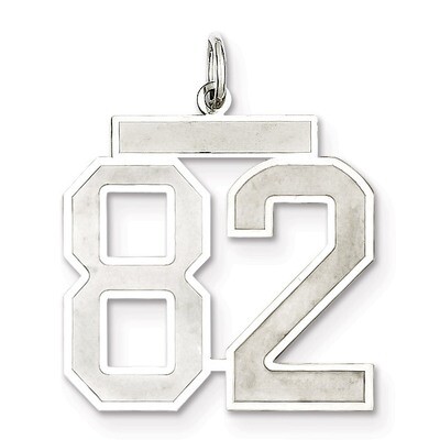 Pendant Number 82 Satin Sterling Silver Large QPP82, MPN: QPP82, 191101282218