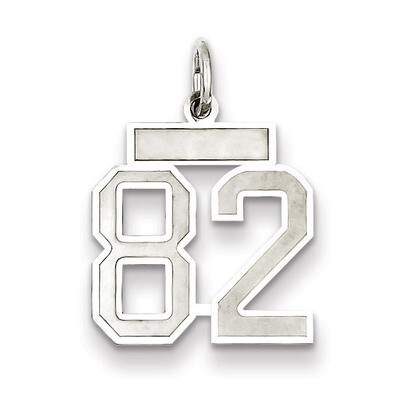 Charm Number 82 Satin Sterling Silver Small QPS82, MPN: QPS82, 191101283109