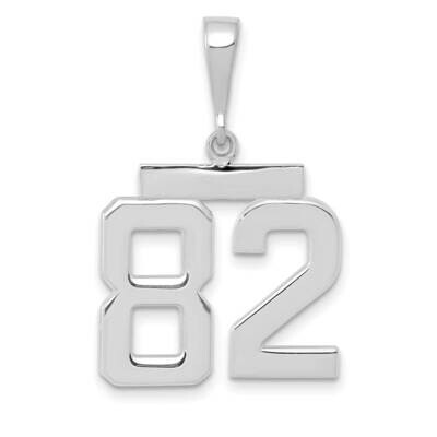 Number 82 Charm 14k White Gold Polished Medium WMP82, MPN: WMP82, 196904075494