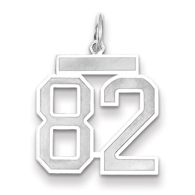 Number 82 Charm Medium Satin 14k white Gold WSM82, MPN: WSM82, 883957079448