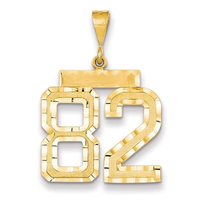 Number 82 Charm 14k Gold Large Diamond-cut LN82, MPN: LN82, 883957122731
